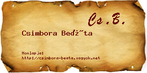 Csimbora Beáta névjegykártya