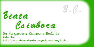 beata csimbora business card